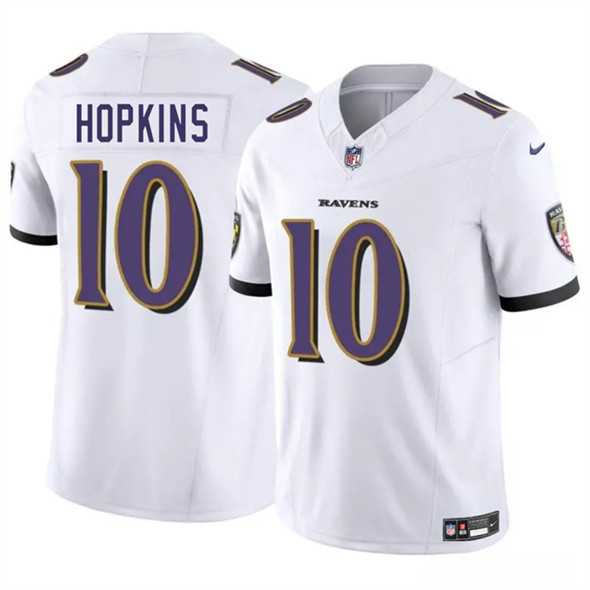 Men & Women & Youth Baltimore Ravens #10 DeAndre Hopkins White 2025 F.U.S.E. Vapor Limited Jersey